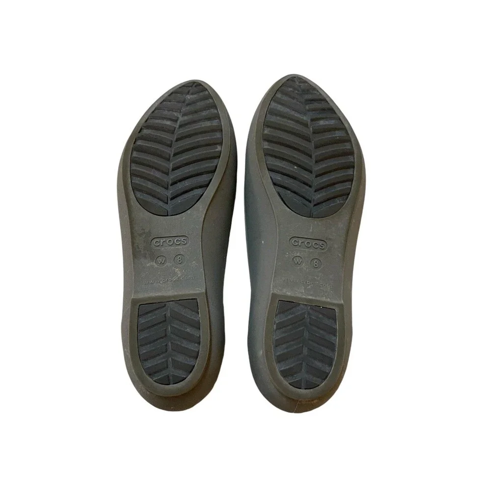 Crocs Eve Flats Women 8 Gray Pointed Toe Slip On Iconic Comfort